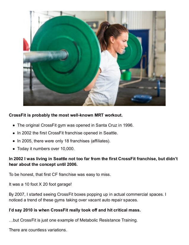 Metabolic Resistance Training and the Afterburn Effect