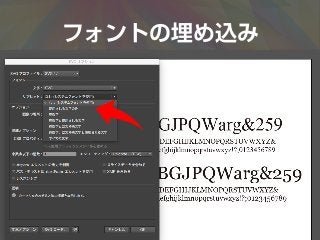 フォントの埋め込み
 