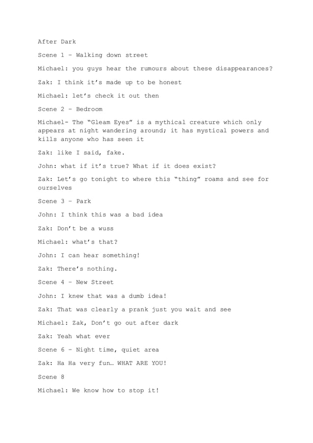 After dark script | PDF