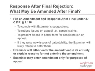 Overview on After Final Practice at the USPTO | PPTX