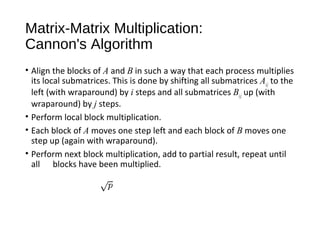 Cannon's Algorithm All-Reduce and Prefix-Sum Operations | PPT