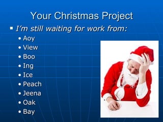Your Christmas Project ,[object Object],[object Object],[object Object],[object Object],[object Object],[object Object],[object Object],[object Object],[object Object],[object Object]
