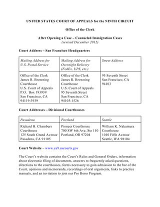 After opening an immigration case by attorneys – 9th circuit | PDF