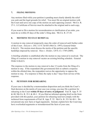 After opening an immigration case for pro se litigants – 9th circuit | PDF