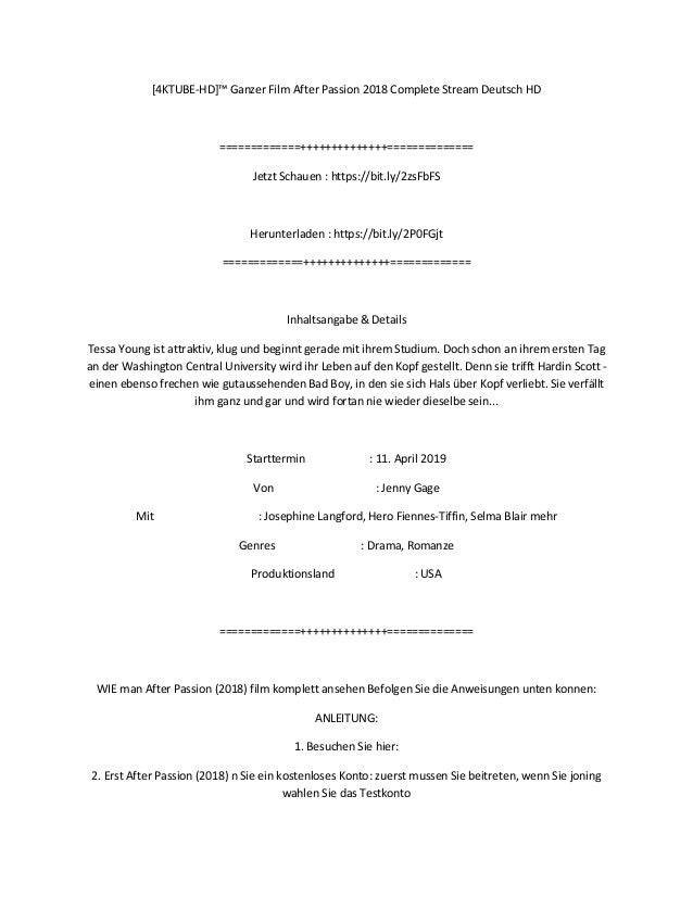 After Passion Stream German