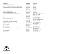 JUNTA DE ANDALUCÍA                                                                   AGRADECIMIENTOS           Pamela Hernández
Consejero de Cultura Paulino Plata Cánovas                                           Alberto de Juan           Pilar Citoler
Viceconsejera de Cultura Dolores Carmen Fernández Carmona                            Alfonso de la Torre       Pilar Linares
Secretario General de Políticas Culturales Bartolomé Ruiz González                   Alfredo Viñas             Rafael Ortiz
Directora General de Museos y Promoción del Arte Inmaculada López Calahorro          Álvaro Alcázar            Rocío Calvo
Director Gerente del Instituto de las Artes y las Letras Luis Miguel Jiménez Gómez   Beatriz Pastrana          Rosa Juanes
                                                                                     Carles Taché              Rosalía Benítez
                                                                                     Clara Arnuncio            Rosalía Ortiz
EXPOSICIÓN                                                                           Concha de Aizpuru         Soledad Lorenzo
Comisario Sema D’Acosta                                                              Dan Benveniste            Tania Iglesias
Asistencia comisariado Marta del Corral                                              Diego Ruiz Alcubilla      Vicente Rabasco
Producción Instituto Andaluz de las Artes y las Letras                               Eduardo D’Acosta          Yolanda Rodríguez
Diseño de comunicación underbau [Juanjo Justicia+Joaquín Labayen]                    Elba Benítez
                                                                                                               Colección fotografía Universidad de Salamanca
Montaje Gonzalo Posada y Grupo 956 S.L.                                              Enrique Tejerizo
                                                                                                               Colección Circa XX-Pilar Citoler
Carpintería Lioch Carpinteros S.L.                                                   Fernando Pradilla
                                                                                                               Fundación Cajasol, Sevilla
                                                                                     Francisco del Río
                                                                                                               Fundación Rafael Botí, Córdoba
                                                                                     Helga de Alvear
                                                                                                               Fundación Telefónica, Madrid
CATÁLOGO                                                                             Ignacio Tovar
                                                                                                               Galería Alfredo Viñas, Málaga
Instituto Andaluz de las Artes y las Letras                                          Israel Caballero
                                                                                                               Galería Álvaro Alcázar, Madrid
                                                                                     Joaquín García Martín
                                                                                                               Galería Benveniste Contemporary, Madrid
Edita JUNTA DE ANDALUCÍA. Consejería de Cultura                                      Jorge Rigol
                                                                                                               Galería Carles Taché, Barcelona
                                                                                     Juan María Vélez
                                                                                                               Galería Cubo Azul, León
Textos Alberto Martín, Sema D’Acosta y Óscar Fernández                               Juana de Aizpuru
                                                                                                               Galería Elba Benítez, Madrid
Traducción Anna Rose Thomas                                                          Laura Fernández Orgaz
                                                                                                               Galería Fernando Pradilla, Madrid
Diseño editorial underbau [Juanjo Justicia+Joaquín Labayen]                          Laura Ramón
                                                                                                               Galería Fúcares; Madrid
Producción Instituto Andaluz de las Artes y las Letras                               Margarita González
                                                                                                               Galería Helga de Alvear, Madrid
Impresión TecnoGraphic                                                               María Montero Sierra
                                                                                                               Galería Juana de Aizpuru, Madrid
                                                                                     María Platero
                                                                                                               Galería Max Estrella, Madrid
© de los textos: sus autores                                                         Marta Puerta
                                                                                                               Galería Oliva Arauna, Madrid
© de las fotografías: sus autores                                                    Matías González Andrieu
                                                                                                               Galería Rafael Ortiz, Sevilla
© de la edición: JUNTA DE ANDALUCÍA. Consejería de Cultura                           Myriam Castro
                                                                                                               Galería Sandunga, Granada
© Vik Muniz, Daniel Canogar, Luis Gordillo, JJunco, VEGAP, Sevilla, 2010             Norberto Dotor
                                                                                                               Museo Patio Herreriano, Valladolid
                                                                                     Oliva Arauna
ISBN: 978-84-8266-999-1                                                              Óscar Romero              Bar El Pelícano, Sevilla
DL: SE-6682-2010                                                                     Pablo Suárez              Hotel Plaza Santa Lucía, Sevilla
 