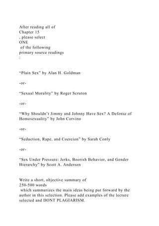 After reading all of Chapter 15, please select ONE of the fo.docx