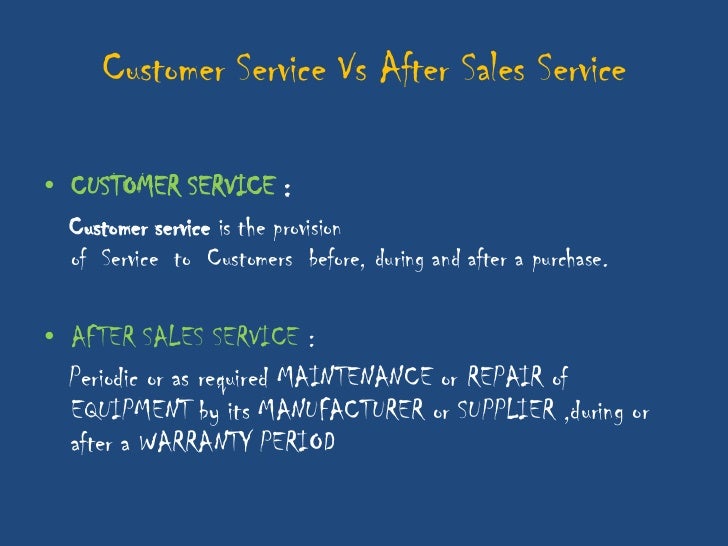After sales service