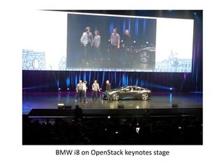 BMW i8 on OpenStack keynotes stage 
 