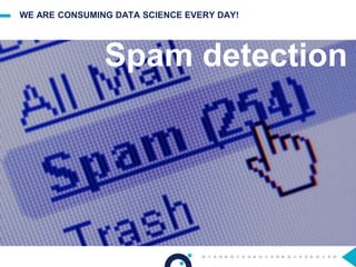 Spam detection
WE ARE CONSUMING DATA SCIENCE EVERY DAY!
 