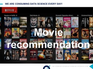 Movie
recommendation
WE ARE CONSUMING DATA SCIENCE EVERY DAY!
 