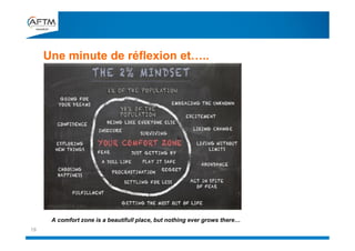 19
Une minute de réflexion et…..
A comfort zone is a beautifull place, but nothing ever grows there…
 