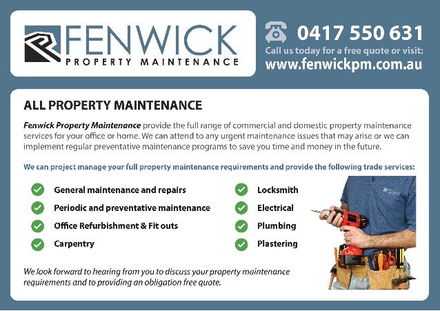 A Full Range Of Domestic And Commercial Property Maintenance Services