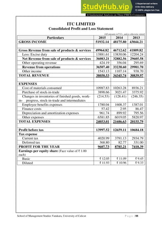 A Fundamental Analysis On Three Indian FMCG Companies | PDF