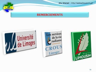 Site Internet : http://sambaalimousin.fr.gd/ 
14 
REMERCIEMENTS 
 