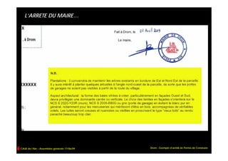 L’ARRETE DU MAIRE…




CAUE de l’Ain – Assemblée générale 17/06/09   Drom - Exemple d’arrêté de Permis de Construire
 