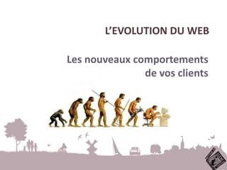 L’EVOLUTION DU WEB
Les nouveaux comportements
de vos clients
 