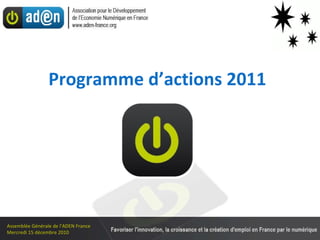 Programme d’actions 2011 