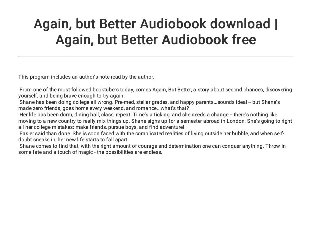 Again... but Better Audiobook download Again... but Better Audiobook free