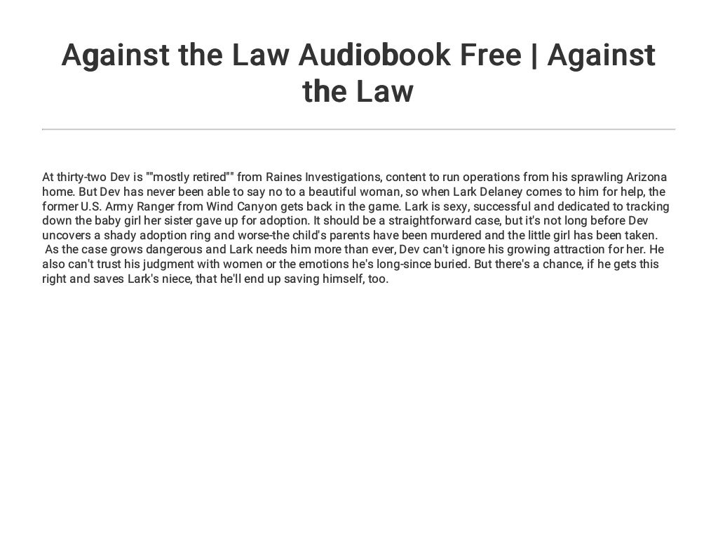 Against the Law Audiobook Free | Against the Law