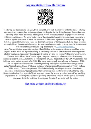 Against Torture Essay | PDF