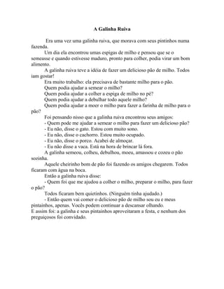 Planejamento Sequência Galinha Ruiva, PDF, Amizade