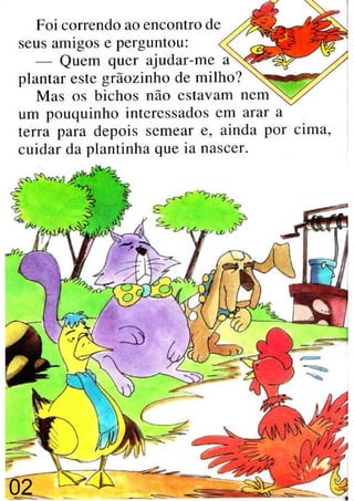 Personagens da Fábula A Galinha Ruiva PDF