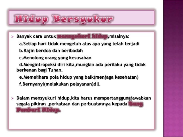 Hidup Bersyukur
