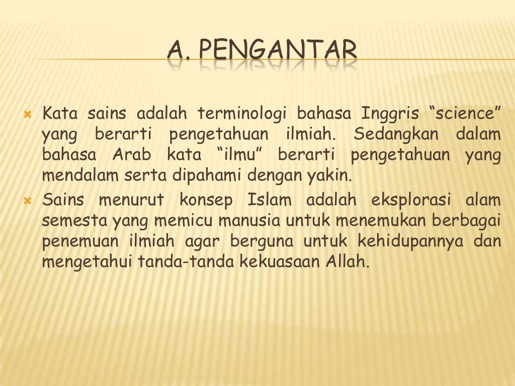 sains dan teknologi dalam islam