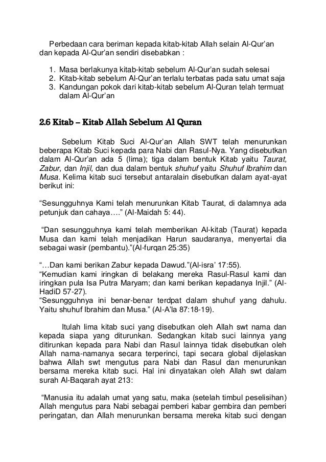 Cara mengimani kitab sebelum al quran
