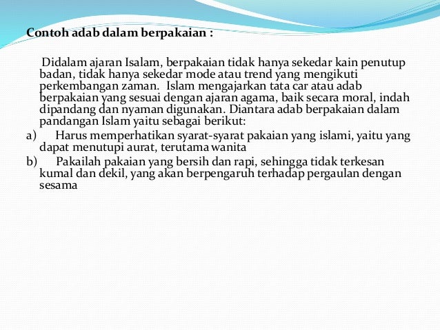 Tata Krama Dalam Berpakaian On Pai K9 S2