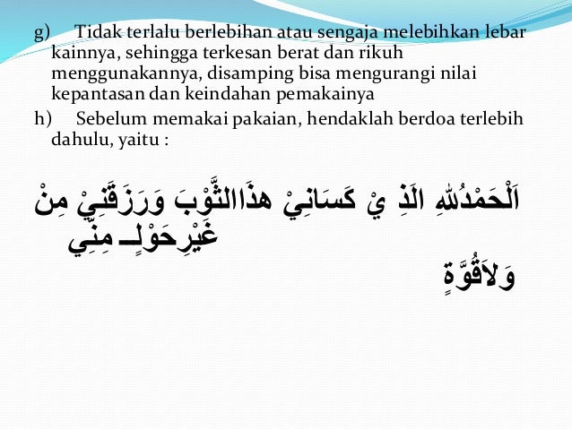 Tata Krama Dalam Berpakaian Menurut Islam