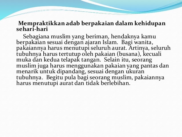 Tata Krama dalam berpakaian menurut islam