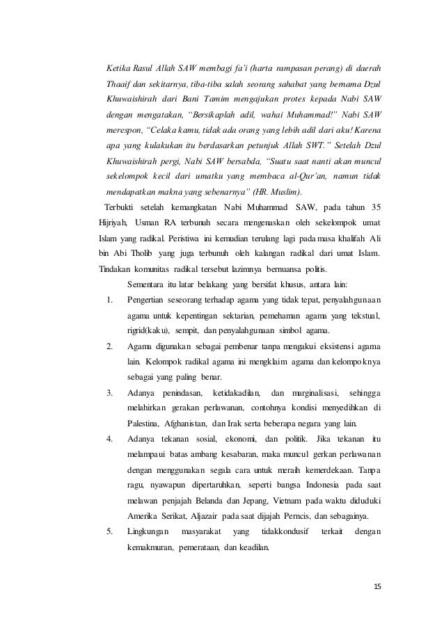 Jihad Radikalisme Umat Beragama Dan Muslim Moderat