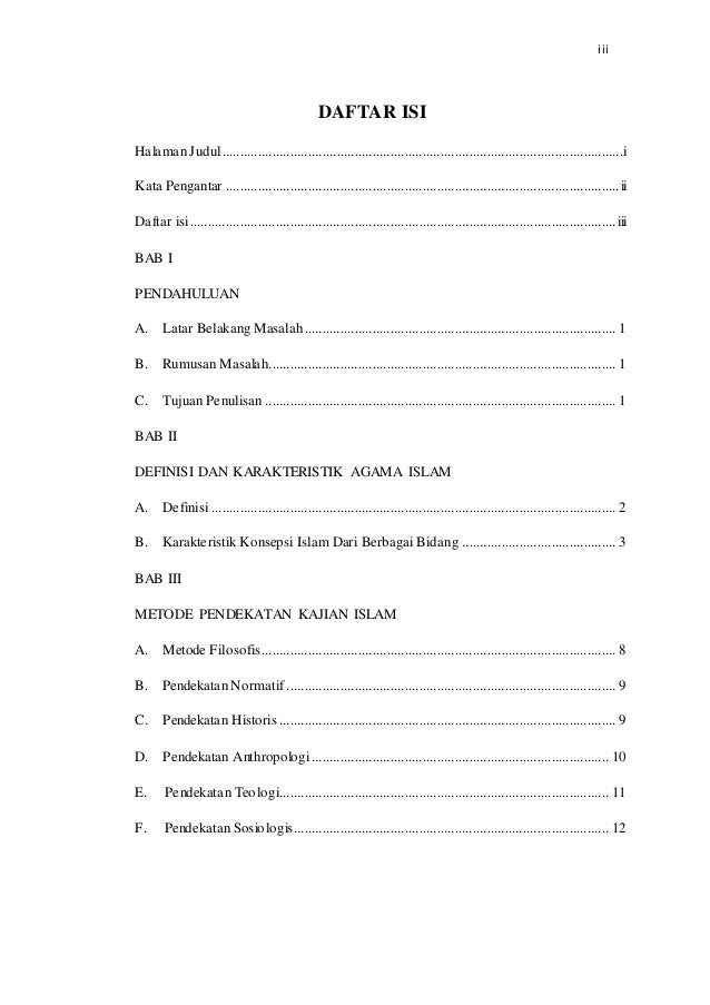 37+ Contoh daftar isi untuk makalah agama ideas in 2021 