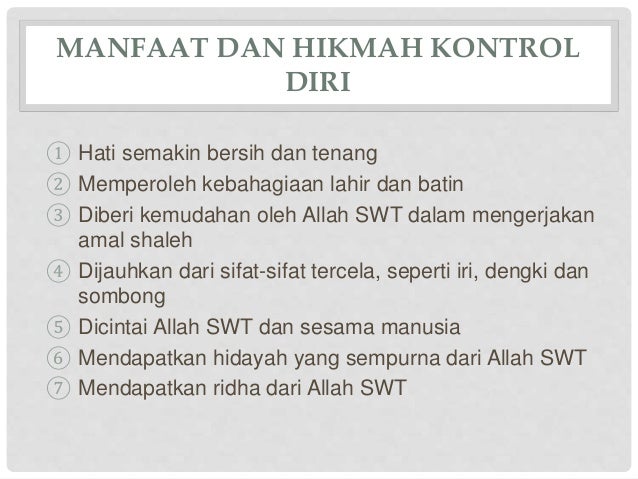 Manfaat Dan Hikmah Kontrol Diri Rumah Soal