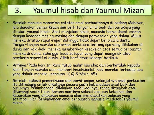 Agama Peristiwa Pada Hari Akhir