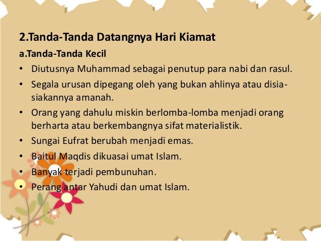 Agama ( IMAN KEPADA HARI AKHIR)