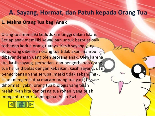 Sayang, Patuh dan Hormatvkepada Orang Tua dan Guru