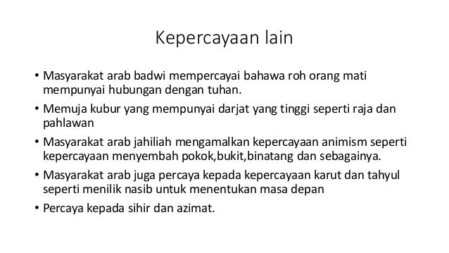 Agama Dan Kepercayaan Masyarakat Jahiliah