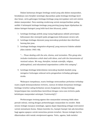 Agama dan masyarakat