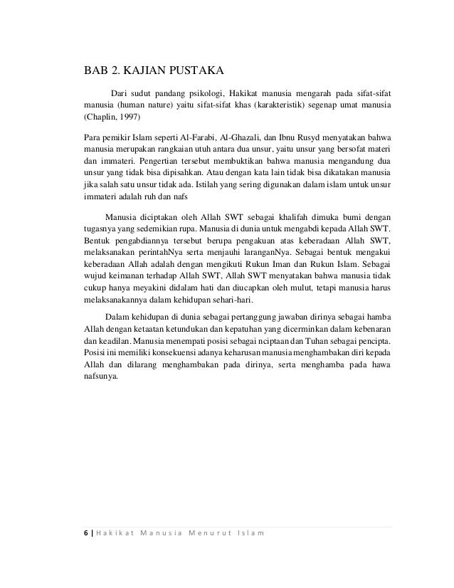 Agama Hakikat Manusia Menurut Islam