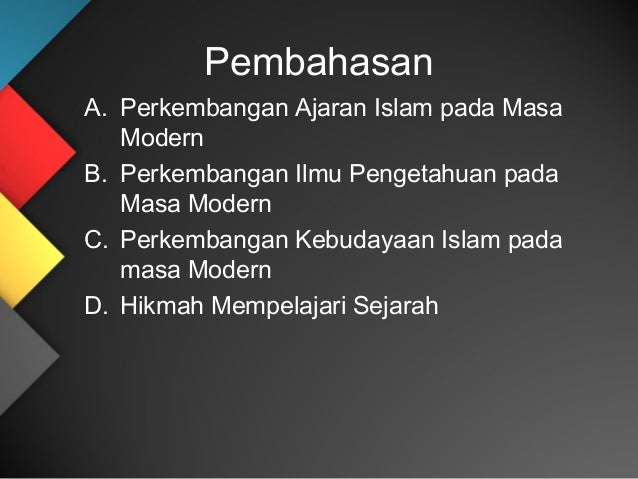 Agama ( perkembangan islam pada masa modern )