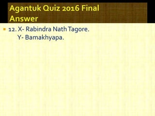  12. X- Rabindra NathTagore.
Y- Bamakhyapa.
 