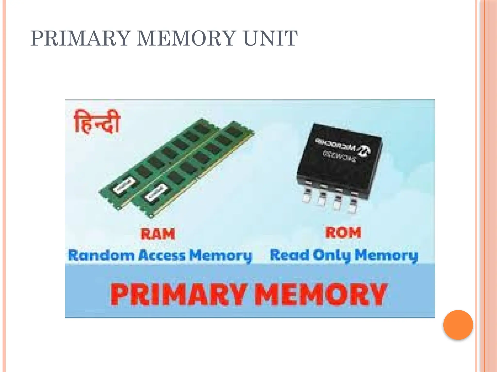 PRIMARY MEMORY UNIT
 