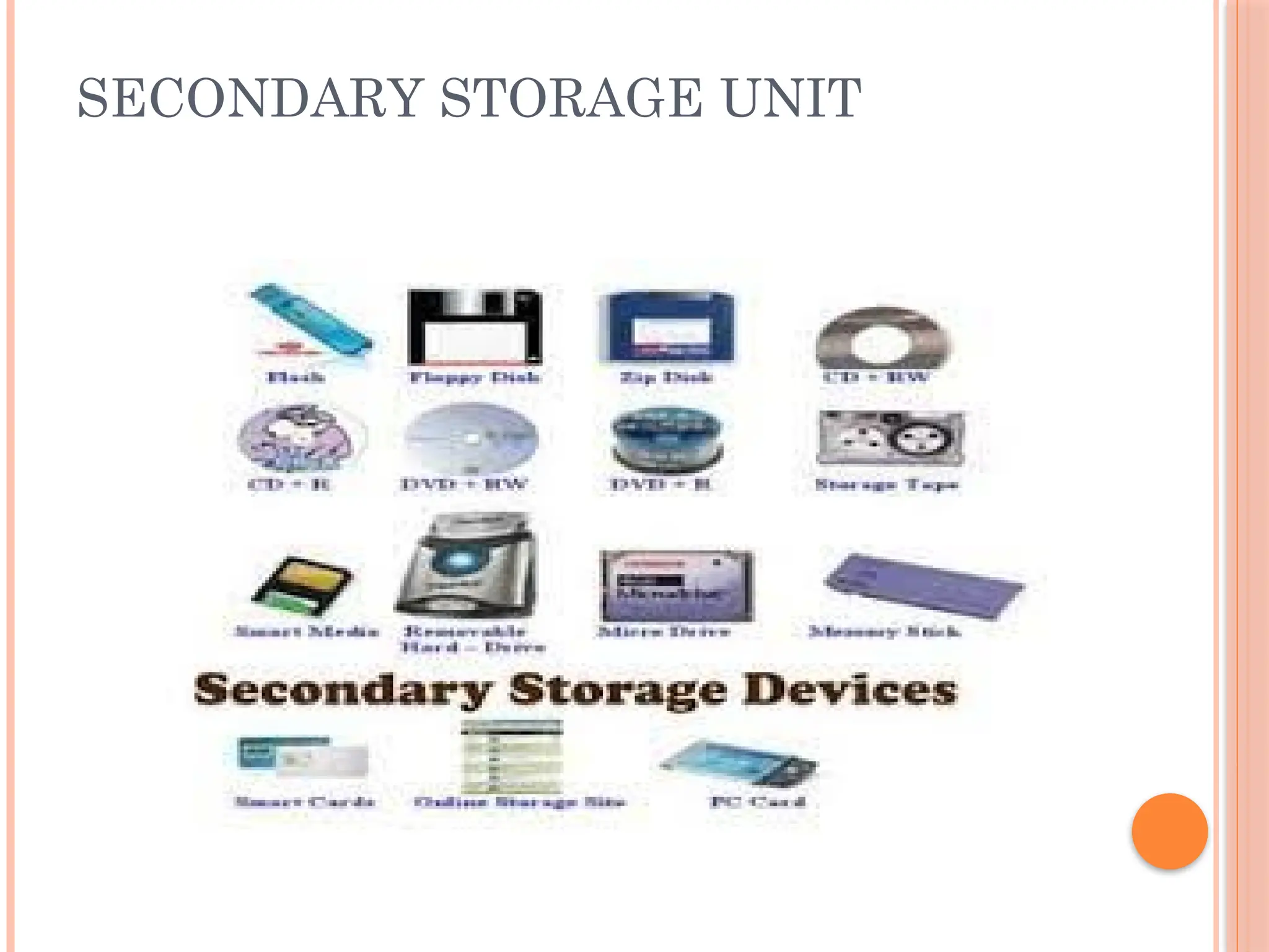 SECONDARY STORAGE UNIT
 