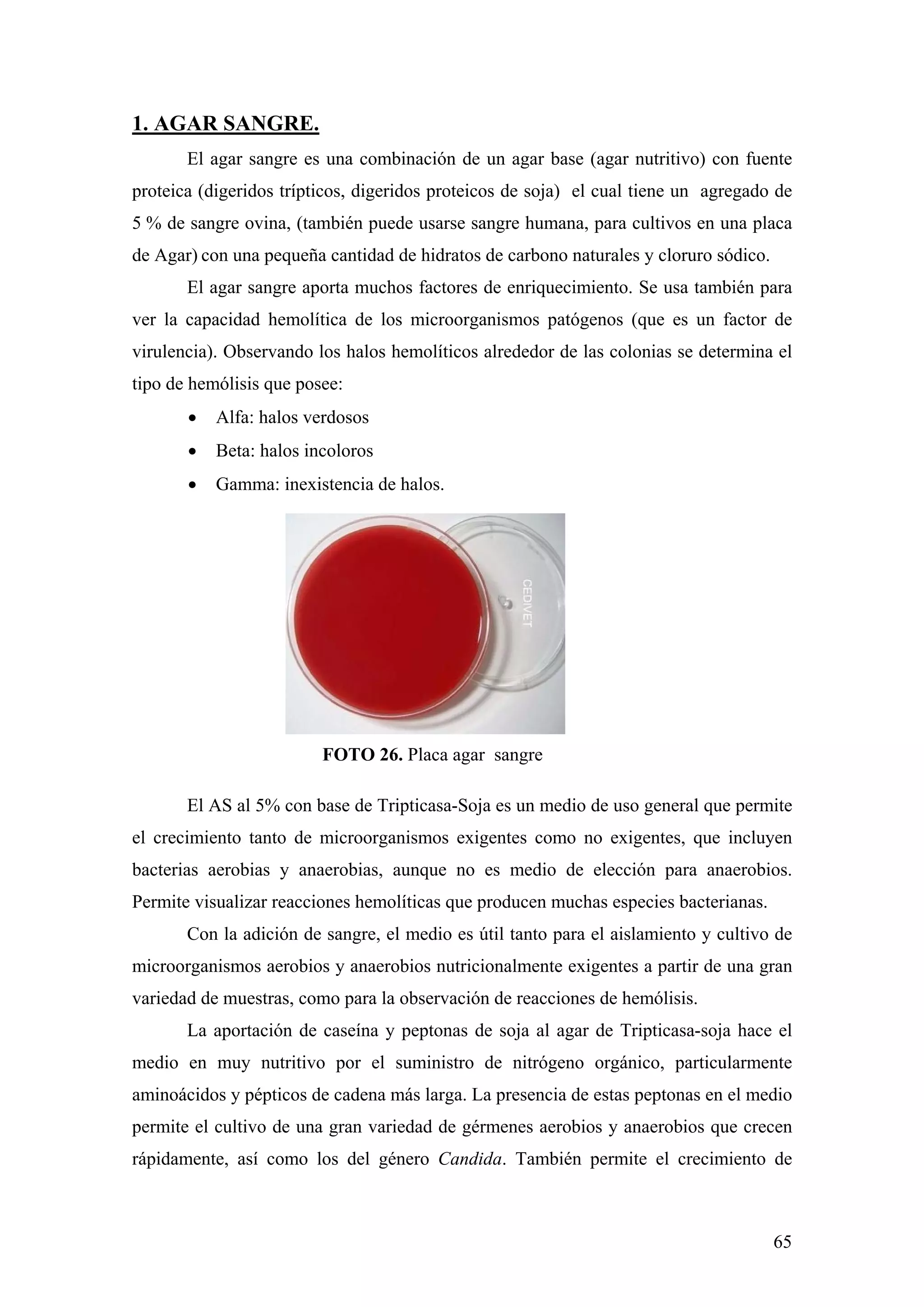 Agar sangre y T.S.A | PDF