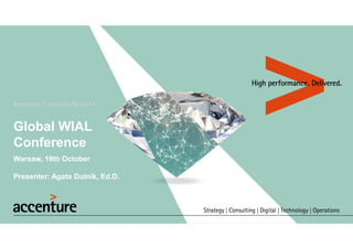 Global WIAL
Conference
Warsaw, 19th October
Presenter: Agata Dulnik, Ed.D.
 