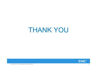 THANK YOU



© Copyright 2011 EMC Corporation. All rights reserved.   25
 