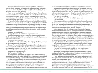 —79— AGAVE MAGAZINE, VOL. 2, ISSUE 4SPRING 2015
	 He worried that one of those videos from the night before had posted to
YouTube and she had seen it. YouTube had only just emerged when he fell apart.
Nicholas used to tease his father about how poorly he understood it. So, Kevin
decided to avoid Grace until it blew over.
	 But, he was not so lucky. Lying on a bench in Court Square, where he had slept,
and surrounded by other homeless who babbled to themselves beside the fountain,
Grace passed with a cup of coffee. He had been thinking about her—tucked in
her cool sheets, his showered body beside her, and the smell of lavender, which he
tried to recall. He sat up to stretch.
	 She turned her head on his frightened blue eyes and nodded. He blushed. His
ears felt warm and the top of his head sweat. The sweat felt cold. He touched it. His
cap was gone. Her thin legs marched along on the sidewalk. She fixed the glasses
atop her rosy nose. If he was not mistaken, she had smiled at him. Was his mind
playing tricks? He had been destined for this occasion. She had seen the video of
Kevin debasing himself; yet she still loved him. All the misery was for this, and it
was worth it.
	 “I love you,” he cried after her.
	 She sipped her coffee. He could still see the point of her nose.
	 He sprang to his feet and ran, which he had not done since before his wife’s
death two years ago. He did not slow down, despite the ache in his legs and chest,
until he stood in front of her.
	 He shouted, “I love you, Grace.”
	 She shrieked, her ankle nearly buckling when she jumped back. The purse flung
off her arm. Kevin scurried to pick it up.
	 “I love you,” he repeated, thinking he had caught her deep in thought, and in
her confusion she had not heard him. Brushing a tube of chapstick into her purse,
he felt a scalding sensation at the top of his spine. Brown liquid dripped off him;
the concrete filled with steam, making his eyes sore.
	 “Get away,” she screeched. “Pervert!”
	 “But,” he muttered. “No. But—”
	 She scooped up her purse, leaving the chapstick and a pack of tissues on the
ground, and hit him on the back of his head. “Oh—it’s disgusting.” She scrambled
away, legs bending like twigs. Kevin’s tears blurred her figure until she vanished.
	 The next morning he waited for her on the courthouse steps. Cool air nibbled
at his head. He huddled against the stone Justice statue and thought about how
hard last night had been. He returned to his thoughts about Grace that he had
gone over and over, becoming more certain that he could swiftly resolve their
misunderstanding if given the chance. Once, he had been a reasonable and
persuasive man. He had been a respected public defender, and could twist the facts
of any case to influence a jury. Inside him, this skill survived. Grace would see.
	 She approached the bottom of the steps, looked up, and stopped. There was
something primal in her eyes. He recognized that she had a response to him as he
did to awful things he saw late at night. But he would not back down now. He could
still manipulate the circumstances to change her mind, like he used to at trial. Her
fingers closed around the purse’s handles and she charged up the steps.
	 “Stay away. I’m warning you.”
	 “But it’s me, Grace. It’s me.” He was unable to say any more.
	 “I’ll call the police.”
	 When she slammed the big wooden door, Kevin froze. He wanted to run after
her, but could not move. In his stomach it hurt to think of what would happen if
he did. Early morning light threw shadows on the steps and made him shiver. His
butt hurt when it smacked the stone, knees up against his chin, eyes over his shoes.
Surviving had never seemed so hard, or, rather, pointless.
	 When the sun rose above the buildings in front of him, sending light over
the Mississippi, the memory from that morning vanished, just as the memory of
his wife and son’s faces had. When he forgot what they looked like—a gradual
phenomenon—he was terrified upon finding that he could not recall their eyes,
and had never felt lonelier. But he got used to what little he could remember, which
was faint and fleeting, and over time the pain from their losses was dulled. What
remained of Grace was the smell of coffee. What remained of his wife was the smell
of shampoo from her nightly showers and of his son the smoothness of Nicholas’
skin against Kevin’s cheek. This emptiness allowed him to go on, protected.
	 Two guards stepped into the stark light, lifting sunglasses over their eyes. One
nudged Kevin with a bobby stick. It took three prods before Kevin responded.
	 “Gotta get on, ya hear.”
	 “I’m waitin’ on my wife. My wife—she’ll be ‘ere soon. Don’t you worry.”
	 “Can’t sit heeya no moa. Gotta get. There’ve been cuhm-plains.”
	 Kevin stood, startling himself. The guards took a defensive stance—bobby
sticks poised and ready. “I used ta work here! Best damn attorney this side of the
Miss’ssippi. Dontcha know who I am? Dontcha!”
	 “Yeah,” said one of the guards, chuckling, “and I’m Elvis fuckin’ Presley. Ain’t
that right, Larry?” He elbowed the other guard, who laughed. “Gotta get on, and
dontcha botha comin’ back, ya heeya.”
	 On Front Street, Kevin stumbled toward a guitarist strumming a blues song,
leaning against the entrance to a parking garage. Chords and plucks bounded
off derelict stone and brick buildings, the haunting echo dispersing over the
Mississippi where a barge chugged along. A few businessmen walked, laughing, out
of the garage. The music made Kevin lucid, and he remembered things in the way
 